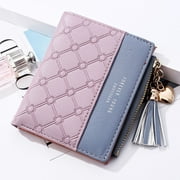 Fashion Women Wallets Female PU Leather Wallet Mini Ladies Purse Zipper Clutch Bag Money Card Holder for Women Girl(Purple)