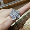 thumbnail image 1 of Fashion Women White Zircon Flower Shape Big Zircon Stone Rings, 1 of 2