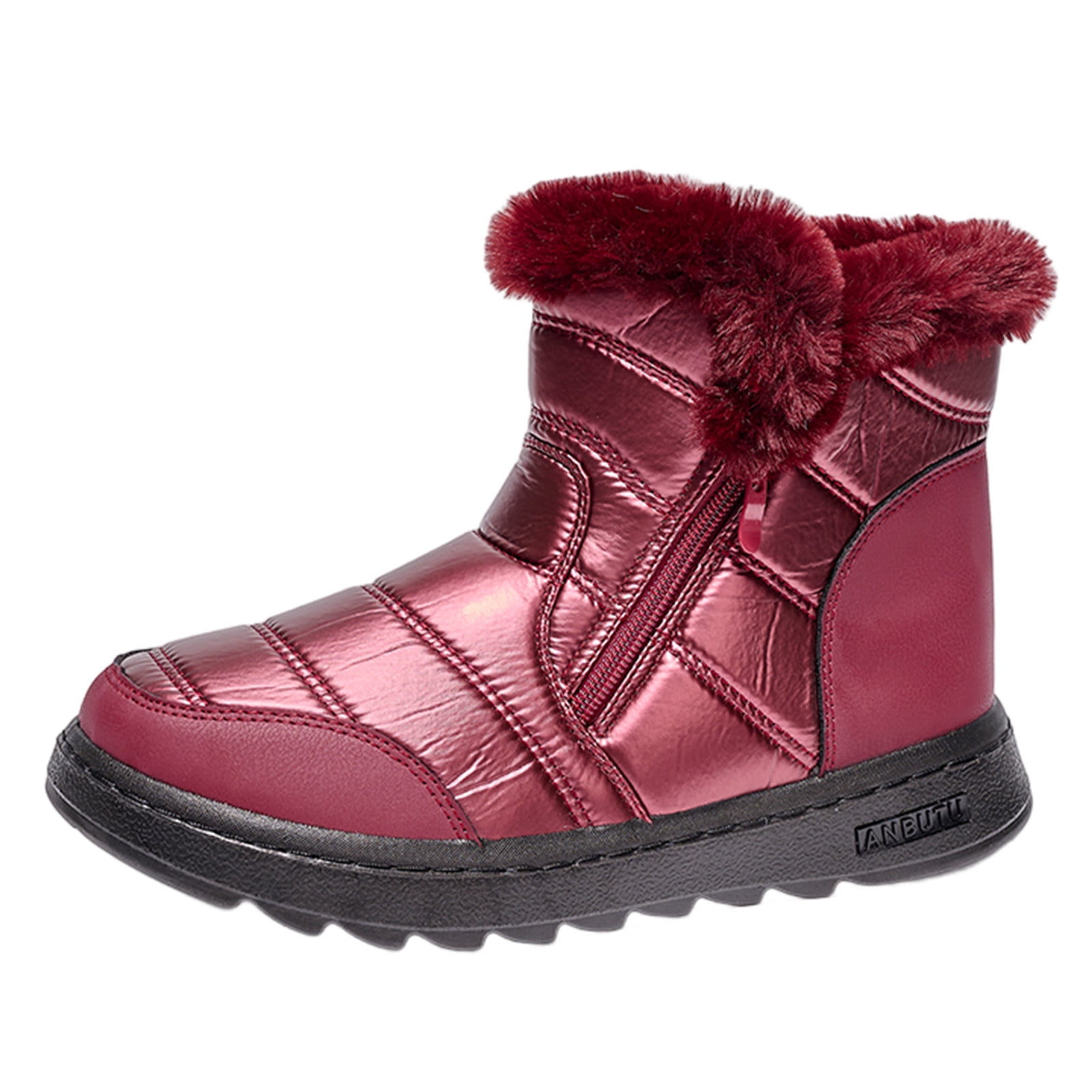 Fashion Women Winter Cloth Flat Zipper Keep Warm Snow Boots Comfortable