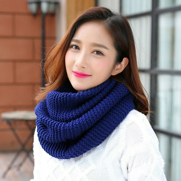Fashion Women Winter Solid Color Warm Circle Infinity Knitting Cowl Neck Scarf