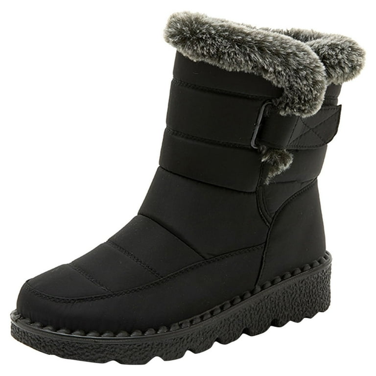 Fashion Women Winter Water Proof Flat Zipper Keep Warm Snow Boots