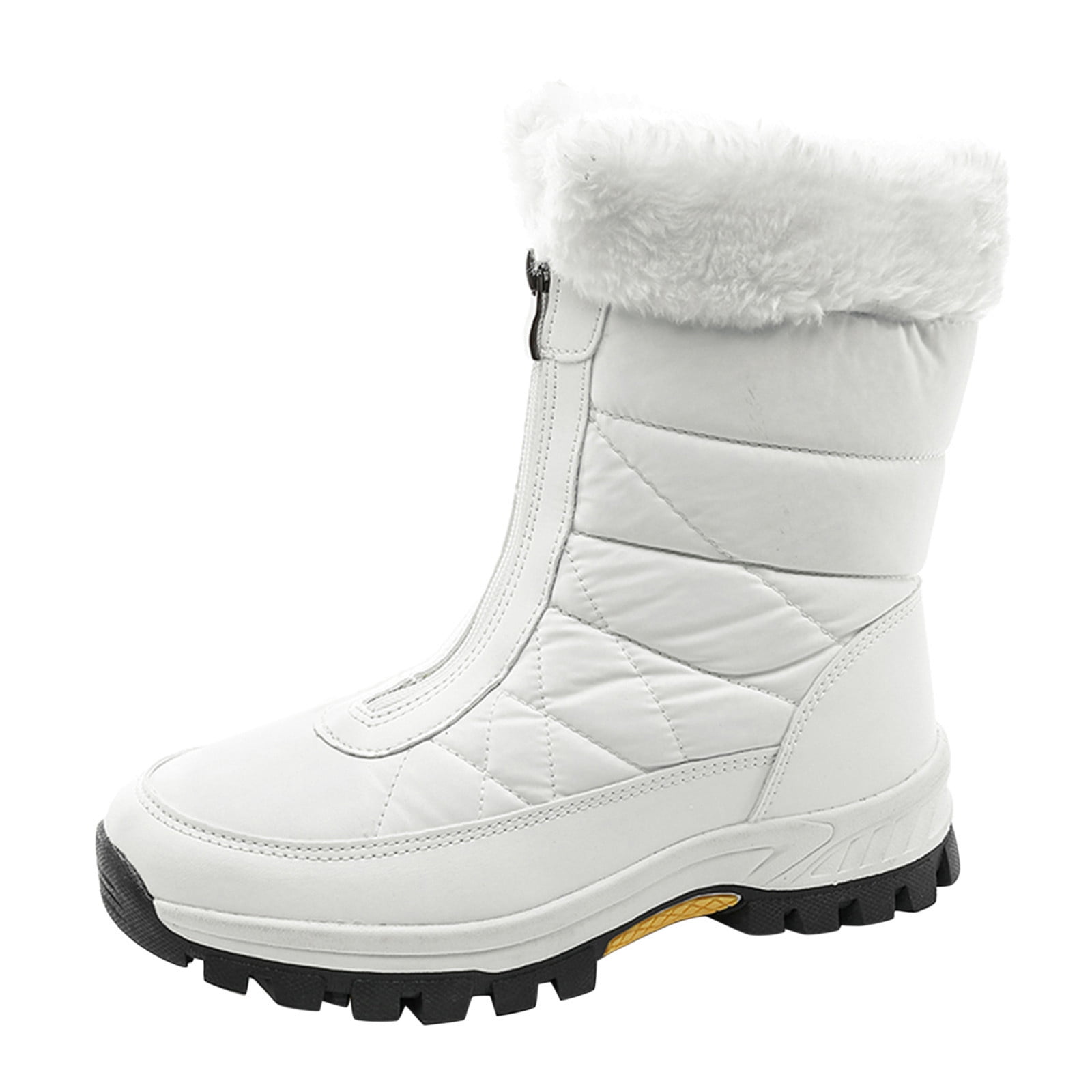 Fashion Women Winter Water Proof Flat Zipper Keep Warm Snow Boots ...
