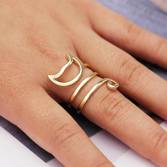 Fashion Women Wrapped Smooth Cute Cat Ring