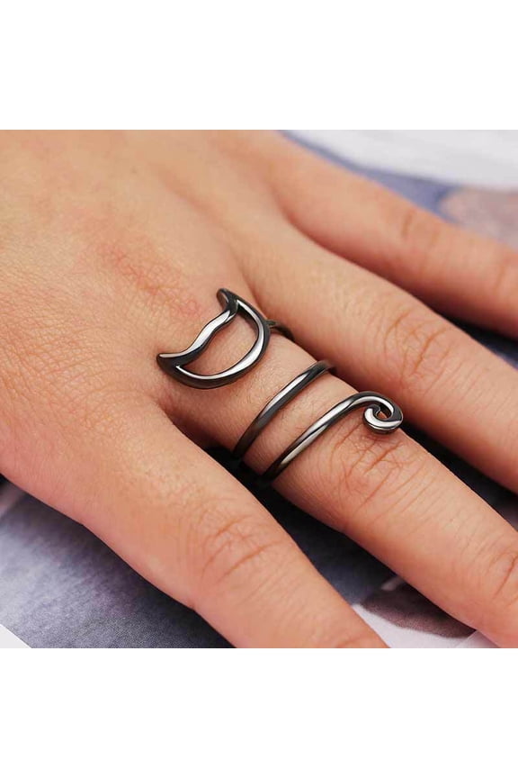 Fashion Women Wrapped Smooth Cute Cat Ring