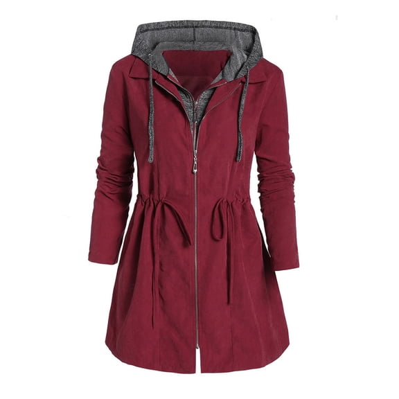 Fashion Women Zipper Patchwork Winter Fly Hooded Space Plus Thick Cotton Coat