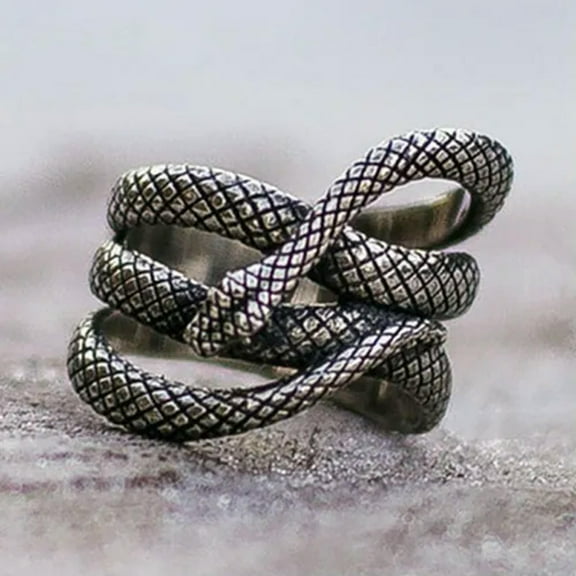 Fashion Women/men Jewelry 925 Silver Ring Snake Shape Party Jewelry Sz 6-10