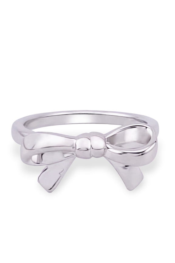 Fashion Women's 925 Sterling Silver Bow Ring-Silver / 6