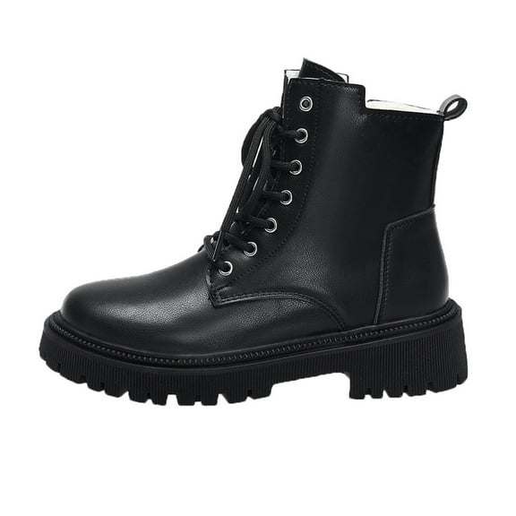 Fashion Women's Ankle Boots Lace Up Short Booties with Square Heels for Casual Wear