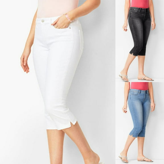 Fashion Women's Capris And Cropped Pants High Waisted Stretch Slim Pants Casual Pencil Pants Plus Size Capris for Women