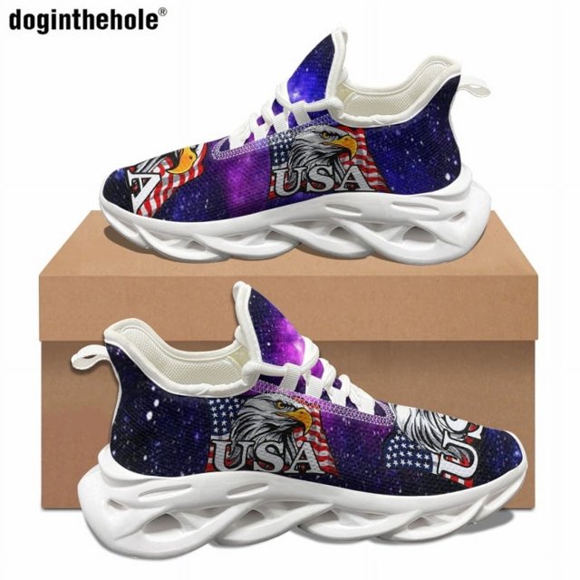 Fashion Women's Casual Flats Popular American Flag Eagle Art Design