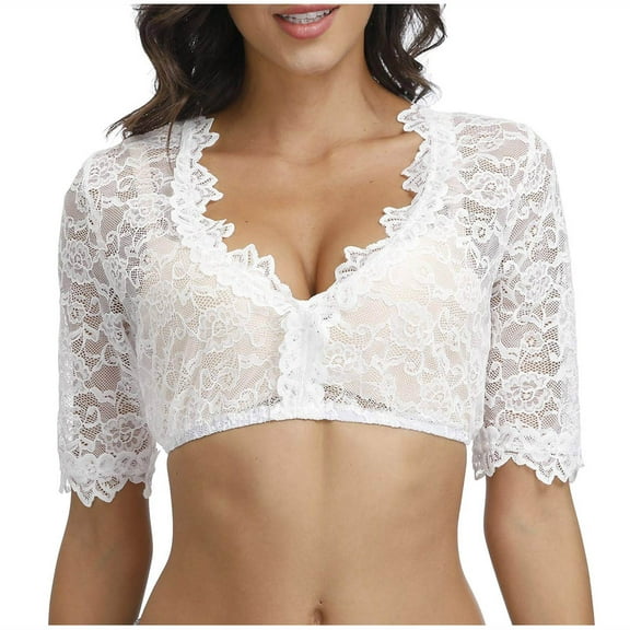 Fashion Women's Casual Lace Solid Color Short Sleeve V-Neck Blouses Shirts