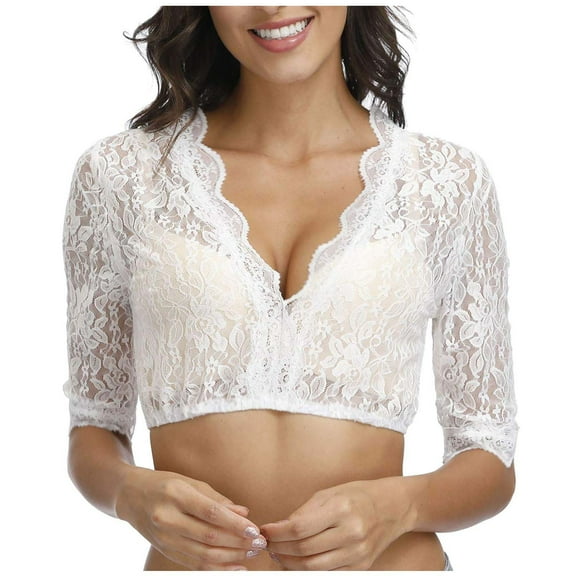 Fashion Women's Casual Lace Solid Color Short Sleeve V-Neck Blouses Shirts