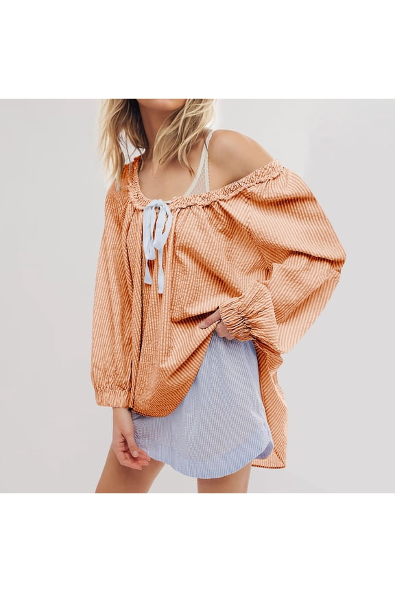 Fashion Women's Casual Long Sleeve Round-Neck Fold Bandage Blouse Top Blouse Neck Black Tops Red Puff Sleeve Top