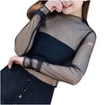 thumbnail image 1 of Fashion Women's Casual Mesh O-Neck Long Sleeve Printed Loose Ladies Tops Shirts Cooling Shirts for Women Travel Clothes, 1 of 4