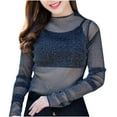 thumbnail image 1 of Fashion Women's Casual Mesh O-Neck Long Sleeve Printed Loose Ladies Tops Shirts Spf Shirts for Women Long Sleeve Spf Shirts for Women Long Sleeve, 1 of 4