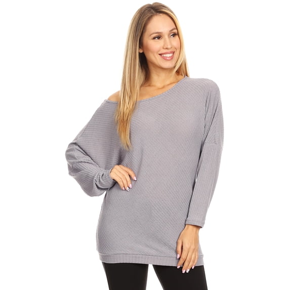 Fashion Women's Casual Off Shoulder Knit Oversize Pullover Sweater