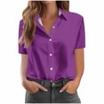 thumbnail image 1 of Fashion Women's Casual Print Comfortable Short Sleeved Pocket ButtonTop Blouse T-Shirt, 1 of 3