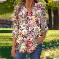 thumbnail image 1 of Fashion Women's Casual Printed Comfortable Long Sleeved Blouse T-Shirt Top With Buttons, 1 of 8