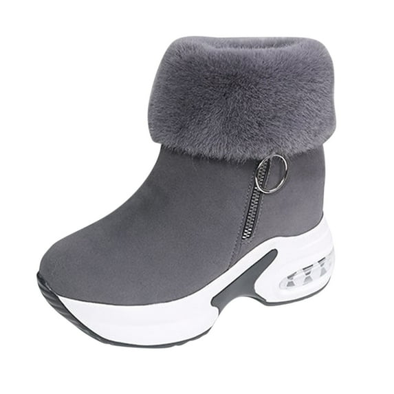 Fashion Women's Casual Shoes Breathable -on Wedges Thermal Boots Lace up Boots for Women with Rubber Heel Tan Boots for Women Womens Suede Boots Low Heel Wide Boots for Women plus Size R