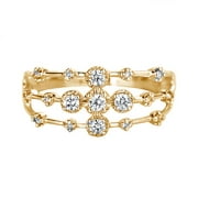Fashion Women's Diamond Openwork Ring Zircon Engagement Wedding Ring