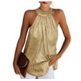 thumbnail image 1 of Fashion Women's Double Silver Elegant Sexy Strapless Neck Pleated Zip Sleeveless T-shirt Casual Top, 1 of 2