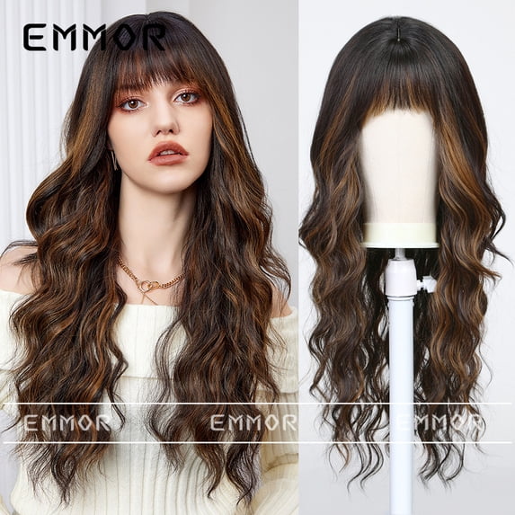 Fashion Women's European and American Style Full Wig Air Bangs Long Curly Hair Multi-color Natural Versatile Atmosphere Wig