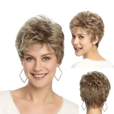 Fashion Women's Full Bangs Wig Short Wig Brown Wig Styling Cool Wig