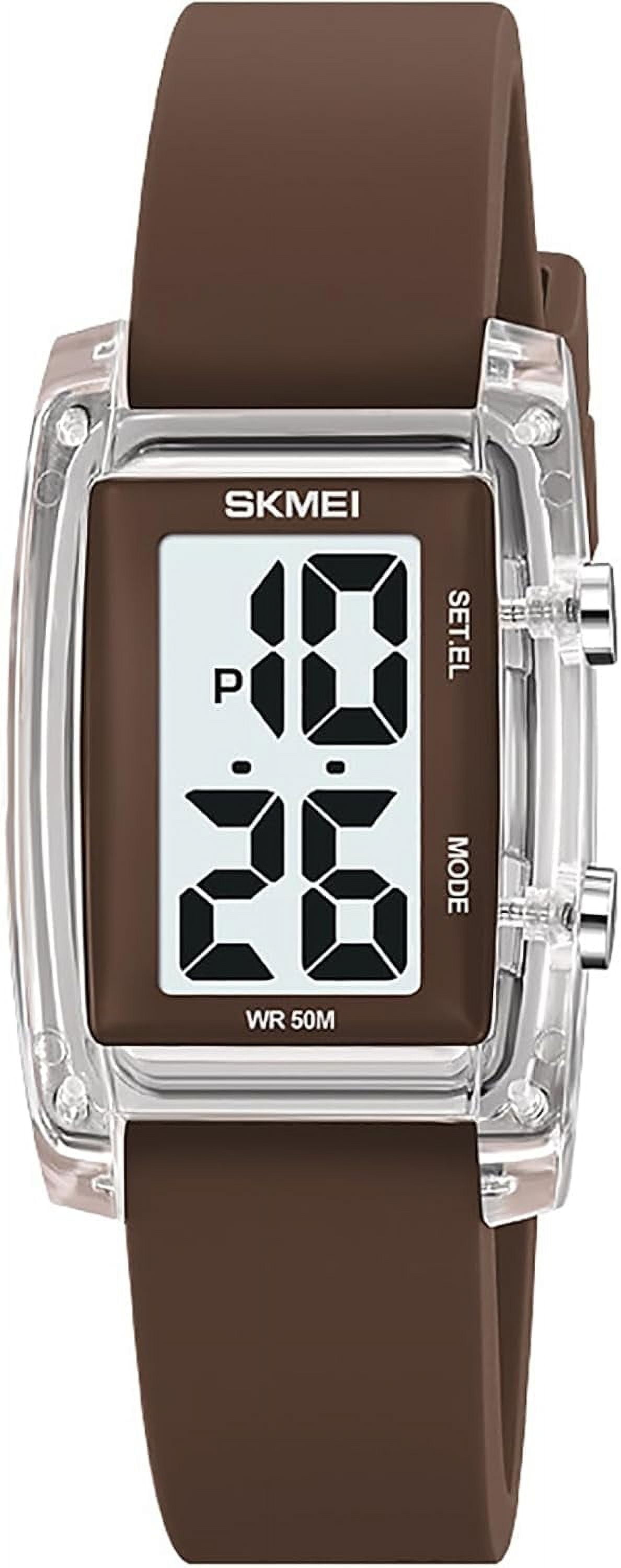 Fashion Women's Men's Digital Watch Unisex Big Numbers Dial Rectangular ...