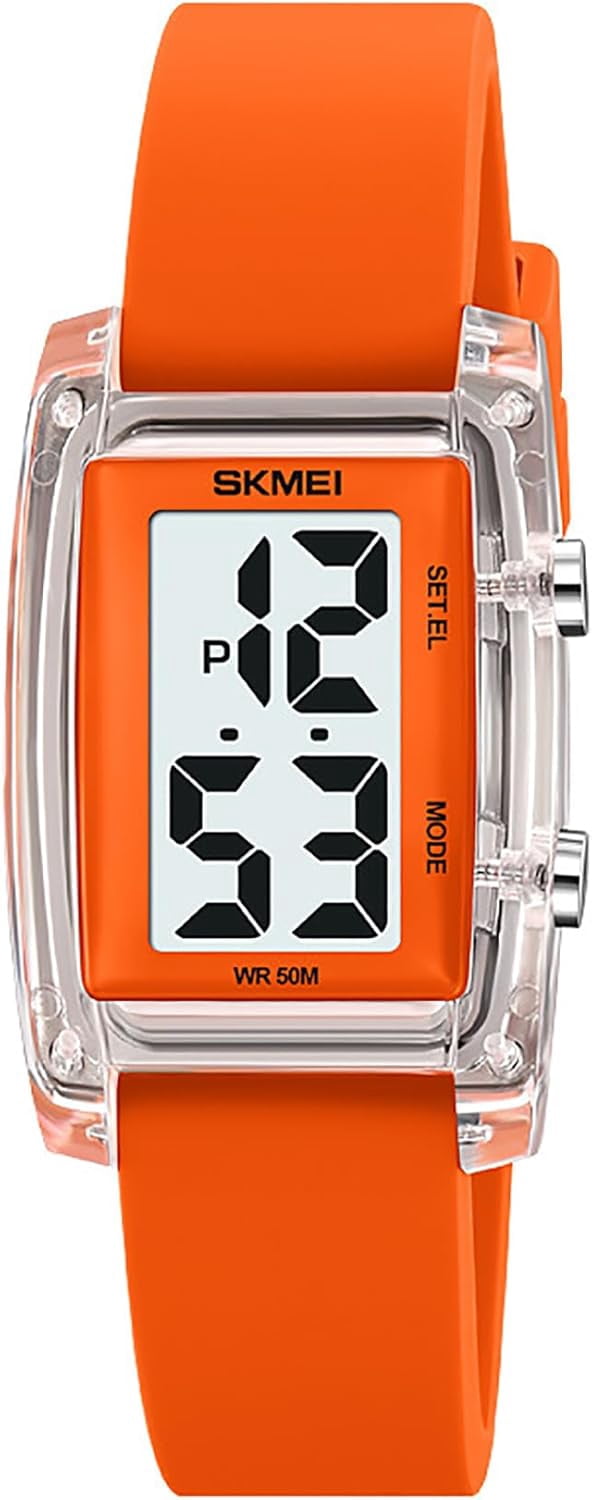 Fashion Women's Men's Digital Watch Unisex Big Numbers Dial Rectangular ...