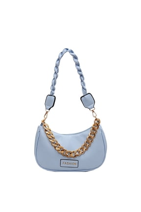 Fashion Women's PU Leather Single Shoulder Bag with Twist Rope Strap & Gold Chain Accent, Compact Zip Closure Handbag for Daily Commute, Party, Evening Out