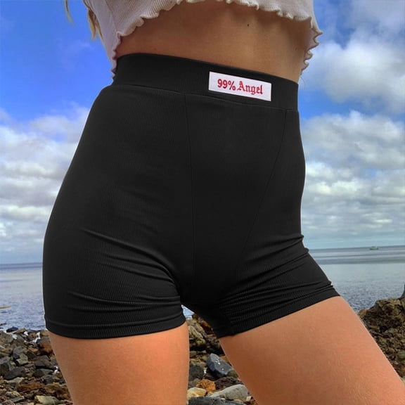 Fashion Women's Solid Color Casual Slim Elastic Waist Rib Home Shorts Womens Dress Shorts Short Shorts for Women Womens Padded Bike Shorts Winter Shorts for Women Pajamas for Women Shorts Set plus