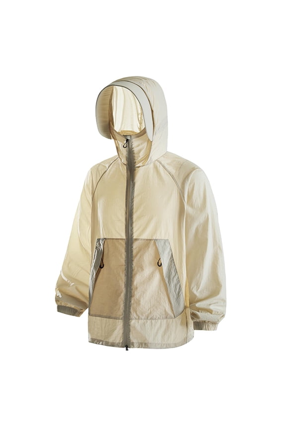 Fashion Women's Solid Color Zipper Jacket with Pocket Long Sleeved Hooded Casual Fashion Jacket Sunscreen Hooded Casual Outwear