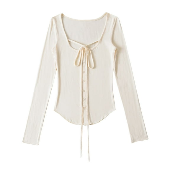 Fashion Women's Summer Long Sleeve Round-Neck Comfy Regular Tank Tops