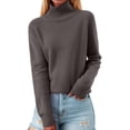 thumbnail image 1 of Fashion Women's Sweater with Turtleneck Loose Fit Long Sleeve Knit Thickened Polyester Perfect for Seasonal Styles, 1 of 9