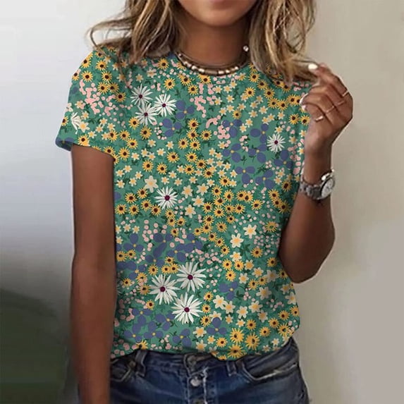 Fashion Women‘s T Shirt Floral Graphic Harajuku Clothing O-neck Tops Pullover 3D Print Short Sleeve Tees Loose Streetwear Summer