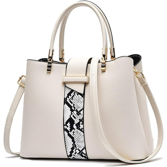 Fashion Women's Tote Bag Shoulder Snake Pattern PU Leather Big Capacity Vintage Handbag Crossbody Bags