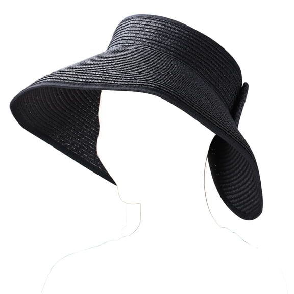 Fashion Women's and Girl's roll-up Summer Bow Tie Straw Visor Sun Hat