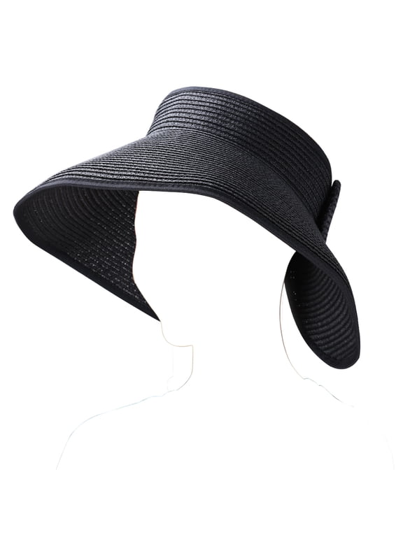 Fashion Women's and Girl's roll-up Summer Bow Tie Straw Visor Sun Hat