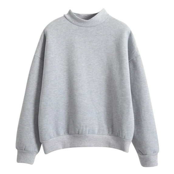 Fashion Womenpocket Round Neck Casual Solid Color Long Sleeve Tops Ruched Tops for Women Women's Shirt