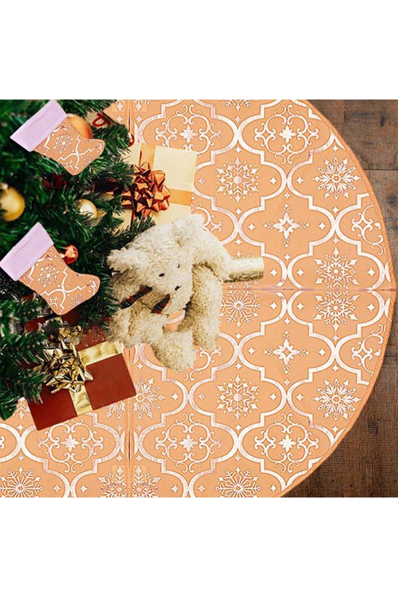 1 Pcs Christmas Decor 35in Christmas Tree Skirt Christmas Tree Bottom Decoration For Merry Christmas Party Christmas Tree Decoration Comes With Socks Tree Skirt And Socks Set Dorm Decor 35in