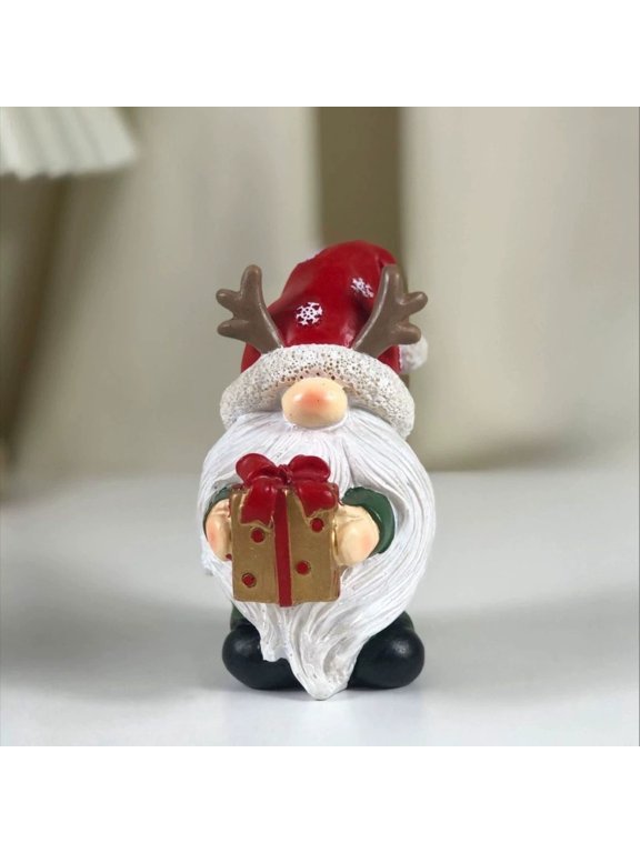 1 Pcs Christmas Decorations Christmas Gnome Decor Winter Table Swedish Tomte Dwarf Figurines Decor Indoor Home Decorations Resin Bedroom Decor
