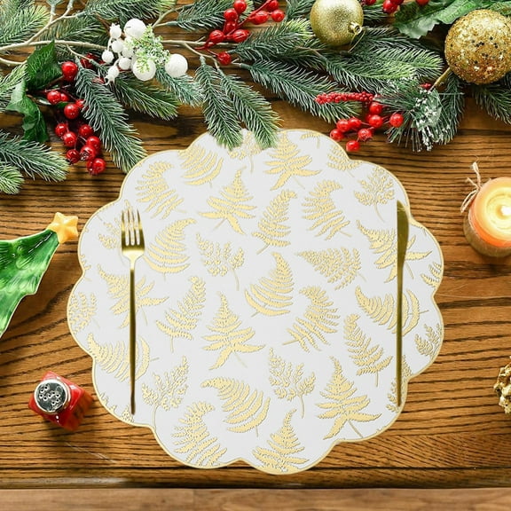 1 Pcs Christmas Decor Christmas Pines Tree Print Placemat No Scalding Insulated Household Placemat Dorm Decor