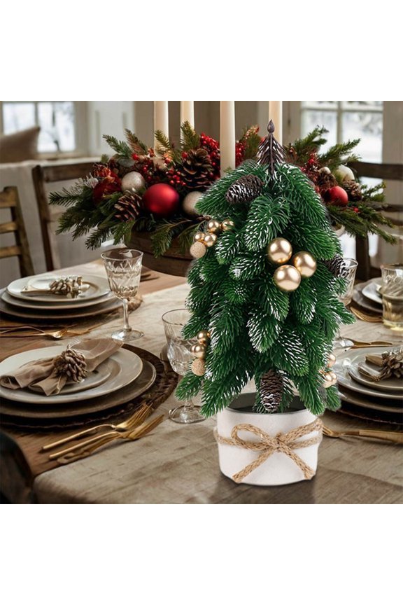 2 Pcs Christmas Decorations Christmas Decoration Simulation Desktop Potted Plant Home Party Mini Christmas Tree Ornaments Bedroom Decor