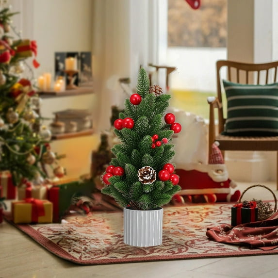 2 Pcs Christmas Decor Small Christmas Tree Ornament Mini Christmas Tree Christmas Decoration Scene Setting For Living Room Desk Bedroom Ornaments Party Decorations