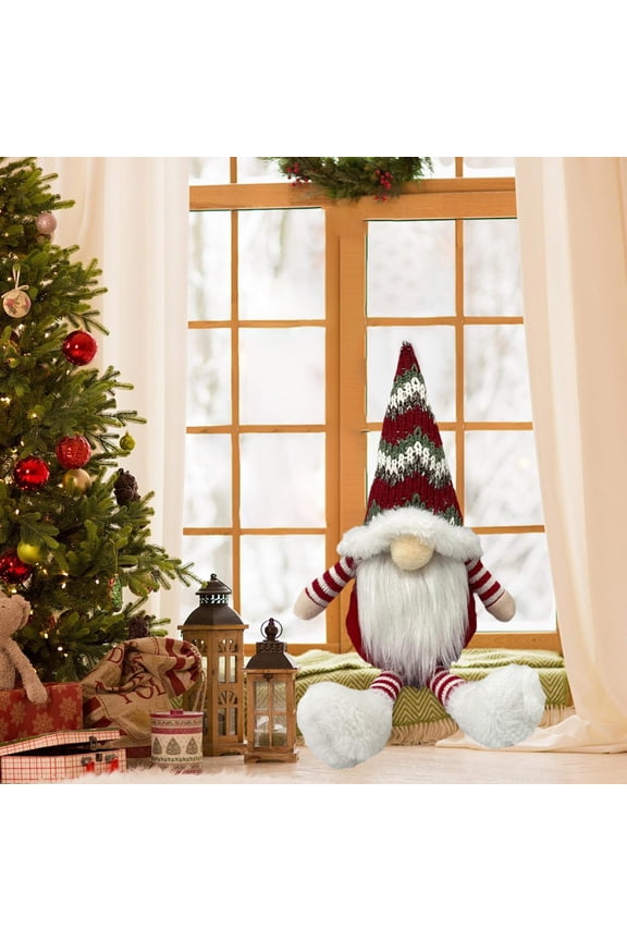 3 Pcs Christmas Decorations Exquisite Faceless Doll Red And Green Goblin Knitted Wool Hat Ornaments Wearing Snow Boots Christmas Rudolph Decorations Fall Decorations
