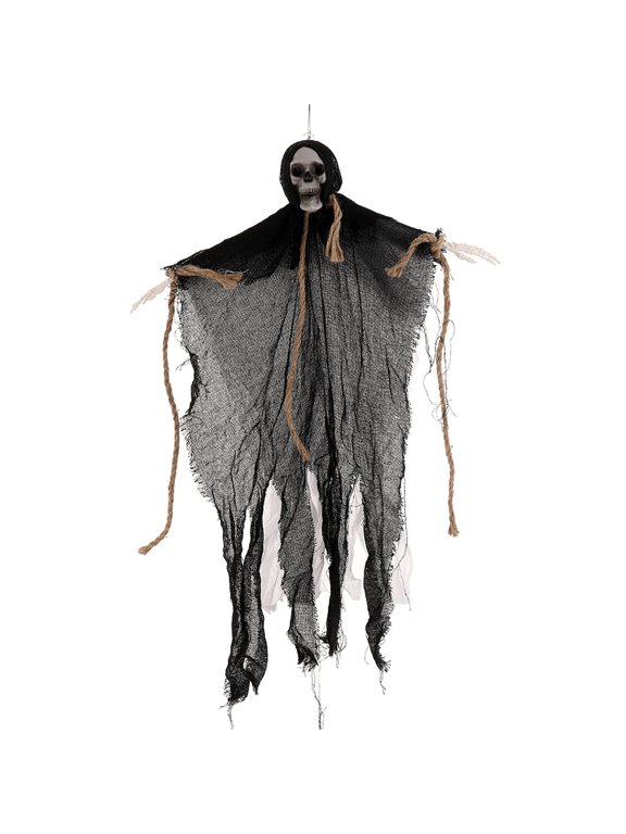 5pcs Halloween Outdoor Decorations Fall Decorations for Home Halloween Rope Hanging Ghost Decoration Skull Head Cloth House Room Horror Ghost Festival Decoration Props Gifts