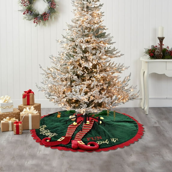 2 Pcs Christmas Decor Christmas Tree Ornaments Christmas Tree Skirt Red And Green Tree Skirt Tree Apron Ornaments Leg Tree Skirt Office Decor