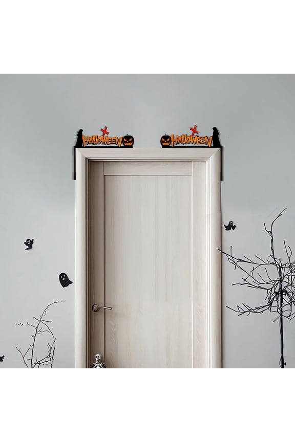 2pcs Outdoor Halloween Decorations Wall Decor Halloween Door Frame Decorations Door Corners Window Corners Webs Ornaments Ghost Festival Home Decorations Bats Pumpkins Corner Stickers Gifts