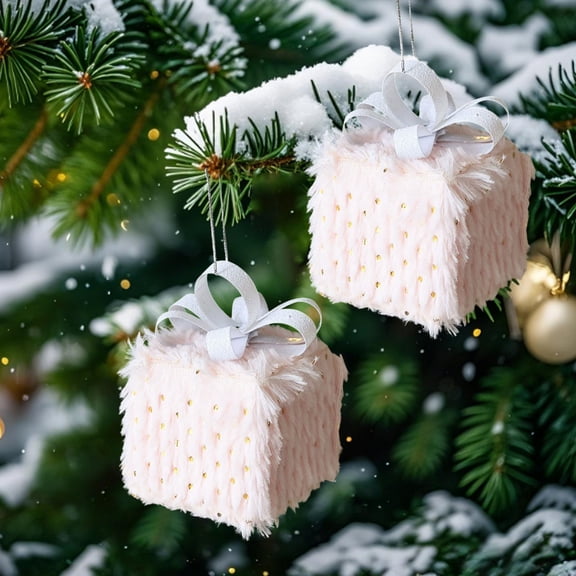2 Pcs Christmas Decor Christmas Decorations Christmas Ball Plushs 10CM Foam Ball Christmas Tree Hanging Decorations Scene Aarrangement Fall Ddecor for Home 10CM