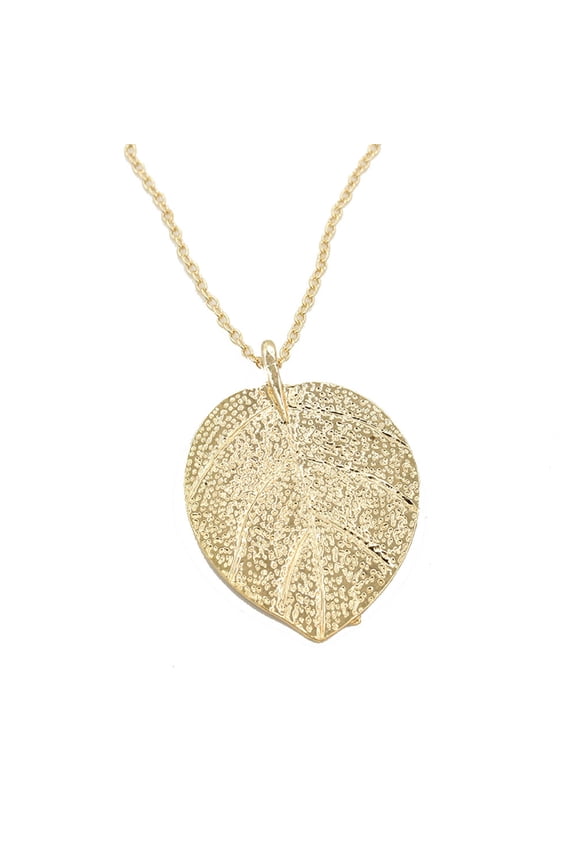 Fashion Womens Charm Golden Leaf Pendant Necklace Long Sweater Chain Jewelry Necklace Fashion Jewelry for Women Real Diamond Necklaces for Women Men Chain Necklace Jewelry for Women Trendy Stainless